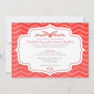 Red Chevron Wedding Invitations