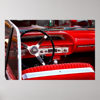 Red Chevy dashboard Poster