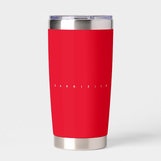 Red Chic Aesthetic Bold Name  Insulated Tumbler (Front)