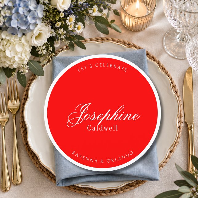 Red Chic Formal Round Wedding Guest Place Program (Creator Uploaded)