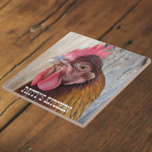 Red Chicken Hen Photo Personalised Ceramic Tile