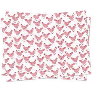 Red Chicken Hen Tissue Paper