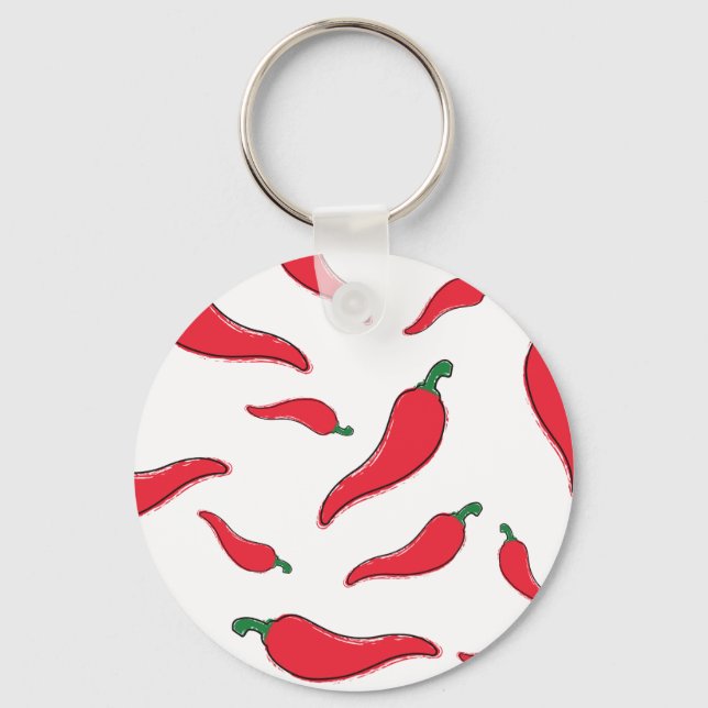 Red chile, cayenne-pepper cartridge. Spanish press Key Ring (Front)