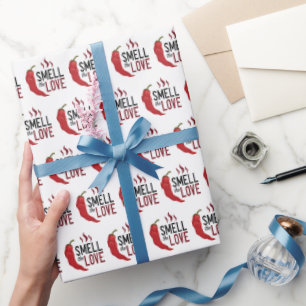 Red Chile Smell the Love Wrapping Paper