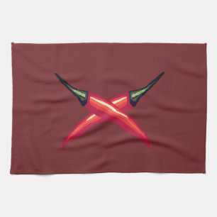Red Chili Peppers Tea Towel