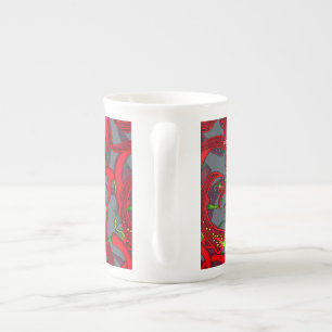 red chili peppers with bone china mug