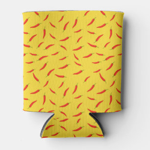Red Chilies Pattern Can Cooler
