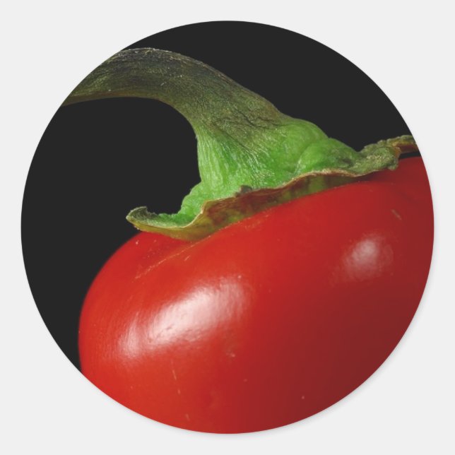 Red chilli classic round sticker (Front)