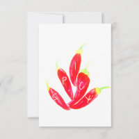 Red Chilli Hand Painted Watercolor Peppers
