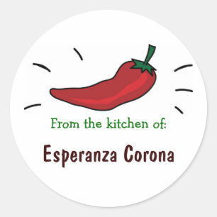 Red Chilli Pepper "From the kitchen of" Labels