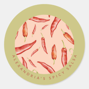 Red Chilli Pepper   Salsa Classic Round Sticker