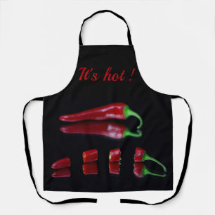 Red chilli pepper with text kitchen accessory apron