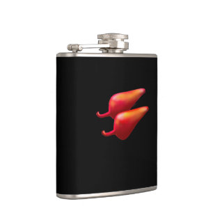 Red Chilli Peppers black wrapped flask