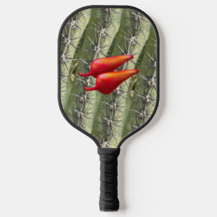 Red Chilli Peppers cactus black pickleball paddle