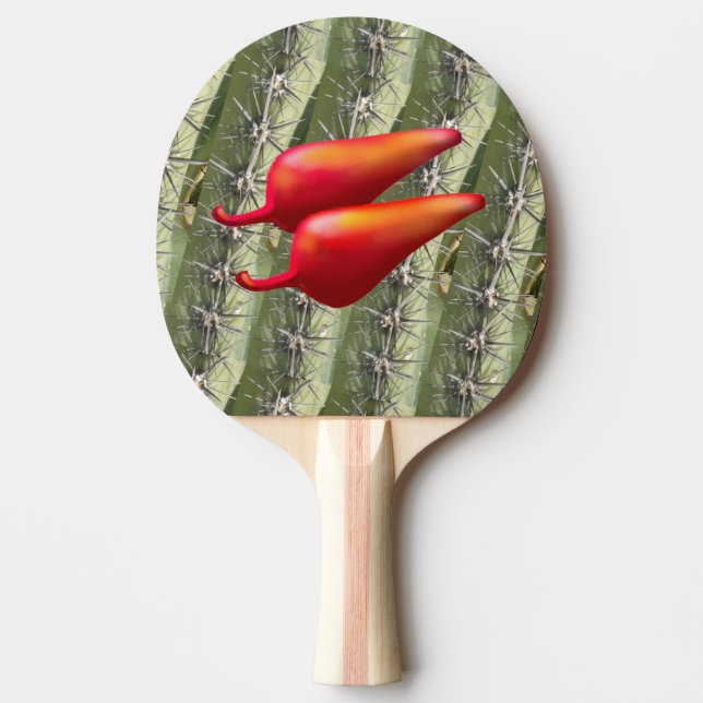 Red Chilli Peppers cactus ping pong paddle (Front)