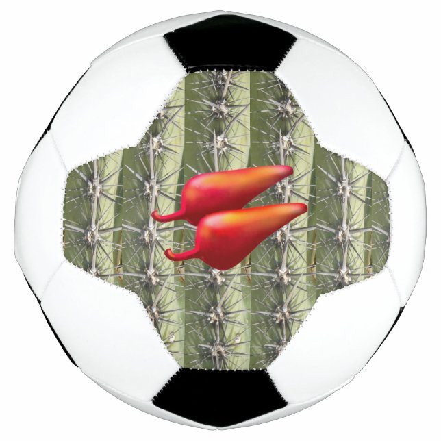 Red Chilli Peppers cactus soccer ball (Front)