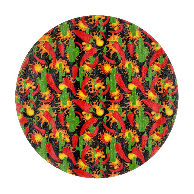 Red Chilli Peppers Cutting Board (Front)