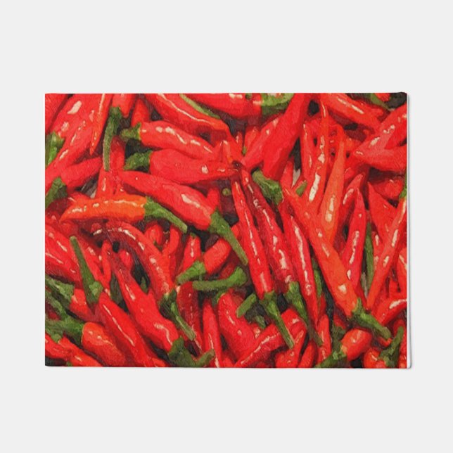 Red Chilli Peppers Doormat (Front)
