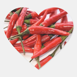 Red Chilli Peppers Heart Sticker