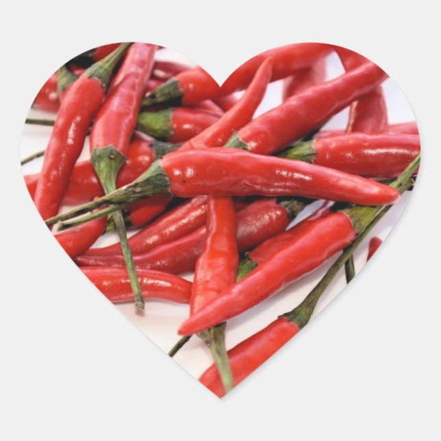 Red Chilli Peppers Heart Sticker (Front)