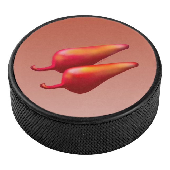 Red Chilli Peppers hockey puck (3/4)