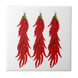 Red Chilli Peppers Kitchen Tile
