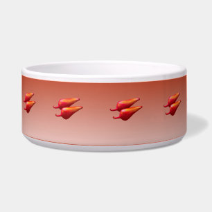 Red Chilli Peppers large pet bowl