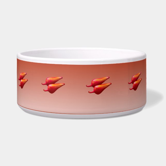 Red Chilli Peppers large pet bowl (Front)