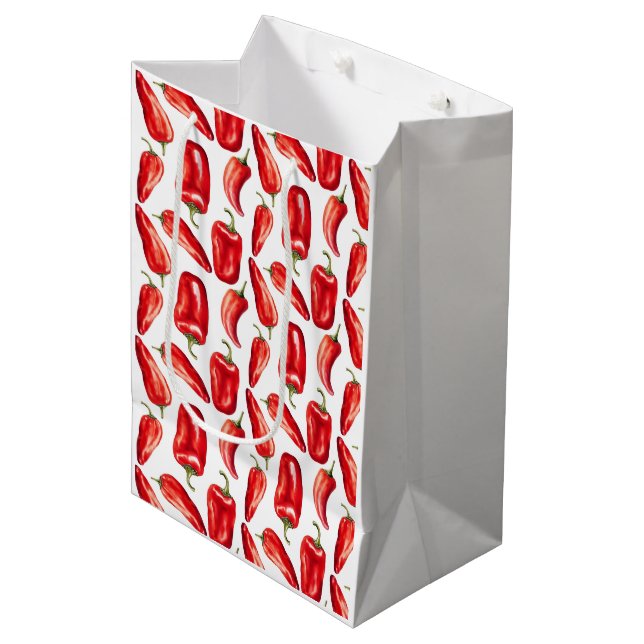 Red Chilli Peppers Medium Gift Bag (Front Angled)