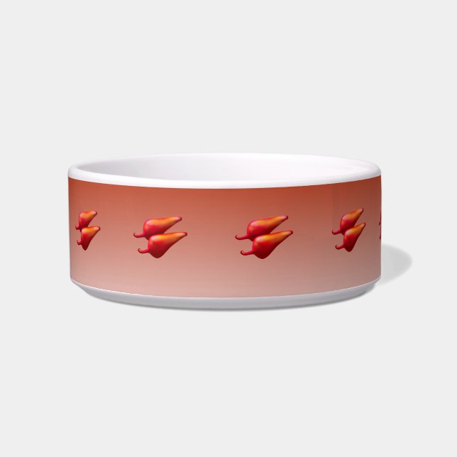 Red Chilli Peppers medium pet bowl (Front)