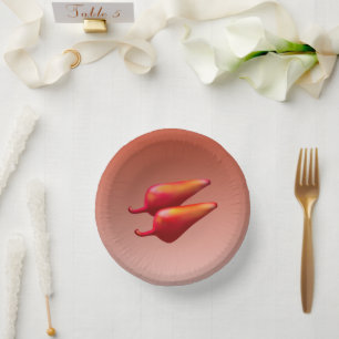 Red Chilli Peppers paper bowls Plate