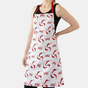 Red Chilli Peppers Pattern  Apron