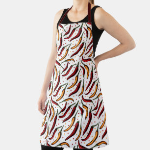 Red Chilli Peppers Pattern Apron