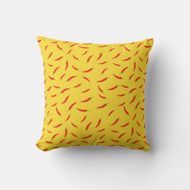 Red Chilli Peppers Pattern Cushion (Front)