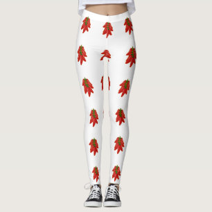 Red Chilli Peppers Pattern Leggings