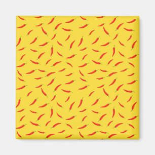 Red Chilli Peppers Pattern Magnet