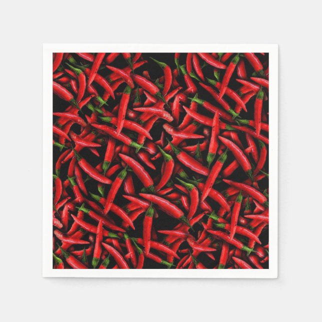 Red Chilli Peppers Pattern Napkin (Front)