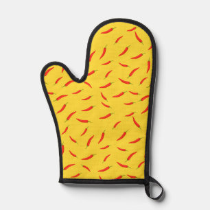 Red Chilli Peppers Pattern Oven Mitt