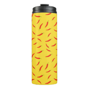 Red Chilli Peppers Pattern Thermal Tumbler