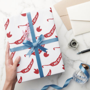 Red Chilli Peppers Pattern  Wrapping Paper