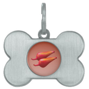 Red Chilli Peppers pet bone ID tag