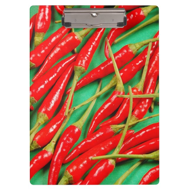 Red chilli peppers print clipboard (Front)