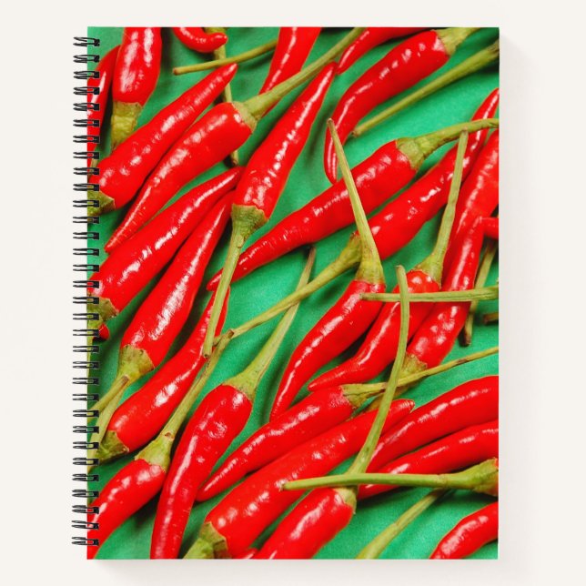 Red chilli peppers print notebook (Front)