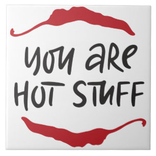 Red Chilli Peppers Quote Ceramic Tile
