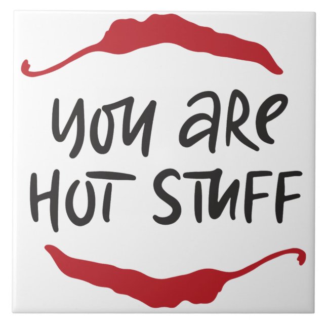 Red Chilli Peppers Quote  Ceramic Tile (Front)