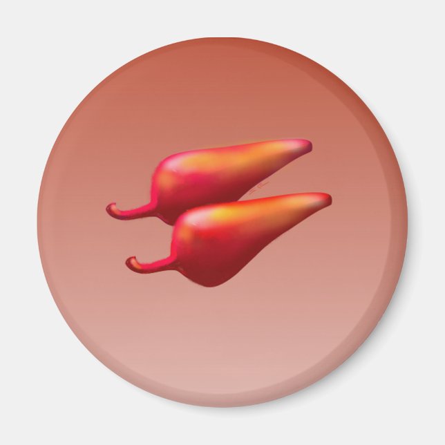 Red Chilli Peppers round magnet (Front)