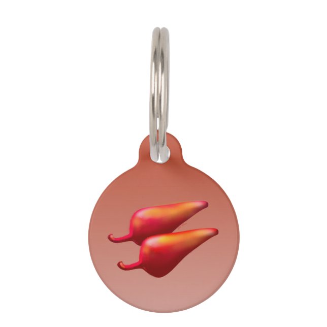 Red Chilli Peppers small pet ID tag (Front)