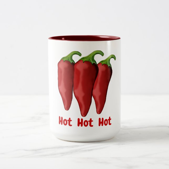 Red Chilli peppers Two-Tone Coffee Mug (Center)