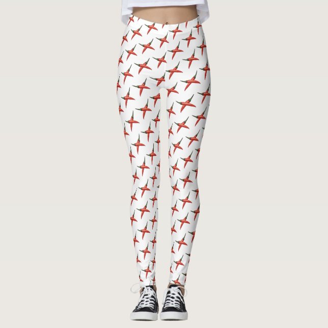 Red chilli Peppers Vector Custom Leggings (Front)