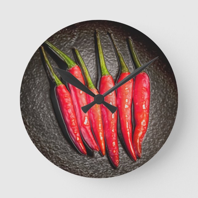 Red Chilli Peppers Wall Clock (Front)